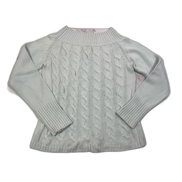 Joy Li Light Blue Cable Knit Sweater Size M 100% Cotton - Picture 4 of 4